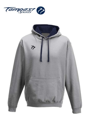 Tempest Lightweight Grey Navy Hooded Sweatshirt